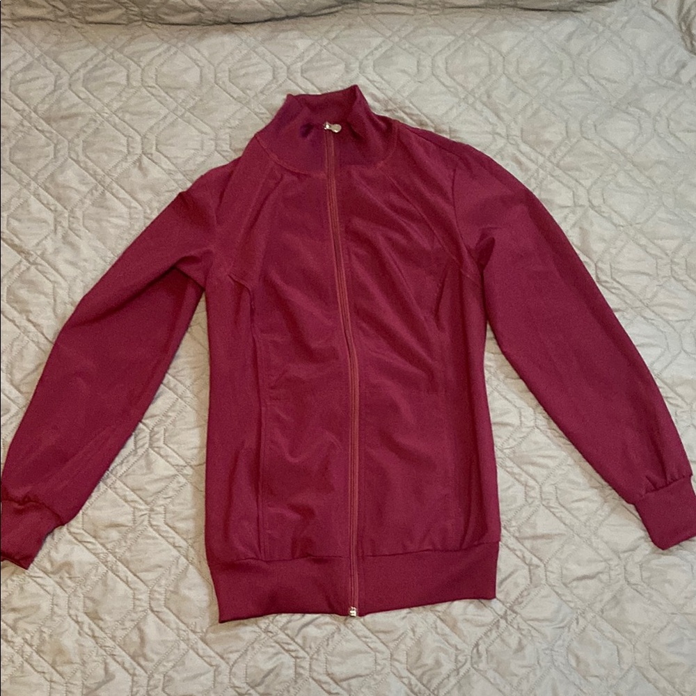 Women's Burgundy Scrub Jacket